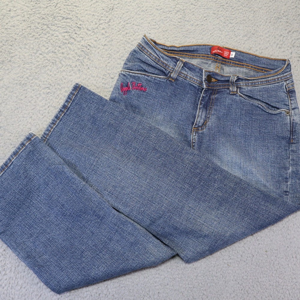 Apple Bottoms Womens Size 6 Medium Wash Straight Leg Stretch Denim Jeans 5076